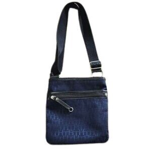 TOMMY HILFIGER Navy logo print adjustable strap mini shoulder or crossbo…